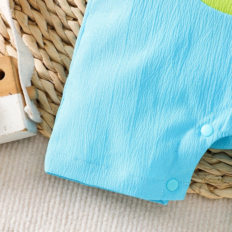Newborn Baby Blue Monster Romp - Cotton Baby Onesies Zipper recension och pris