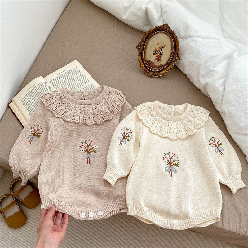 Spring Autumn Newborn Knitting - Newborn Baby Girl Romper Floral recension och pris