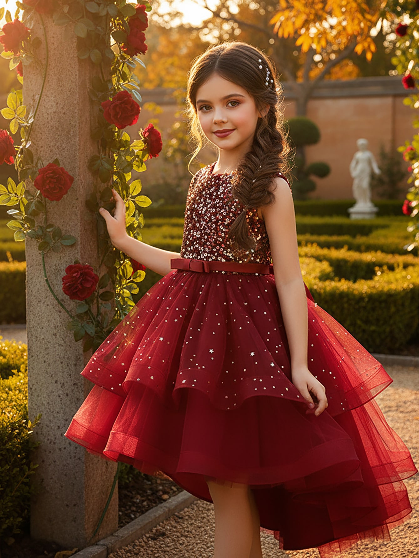 Baby Girl Princess Floral Sequ - Toddler Girl Tulle Party Dress recension och pris