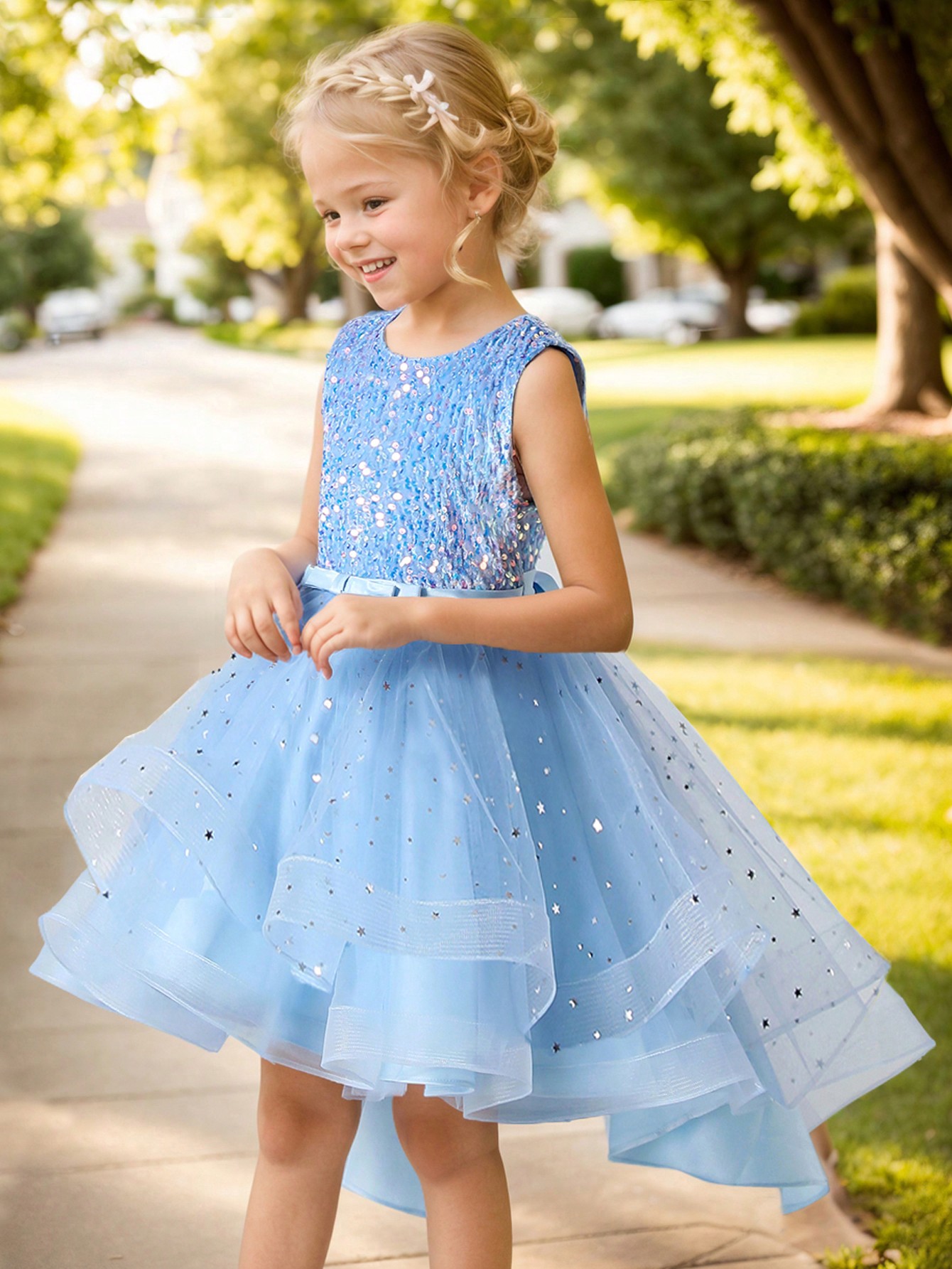 Baby Girl Princess Floral Sequ - Toddler Girl Tulle Party Dress recension och pris