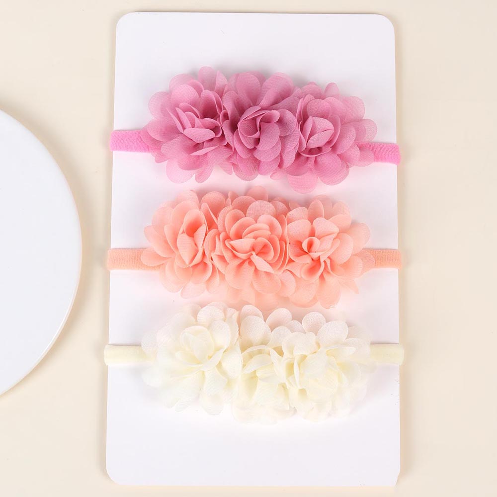 3Pcs Chiffon Flower Headbands  - Baby Gear recension och pris