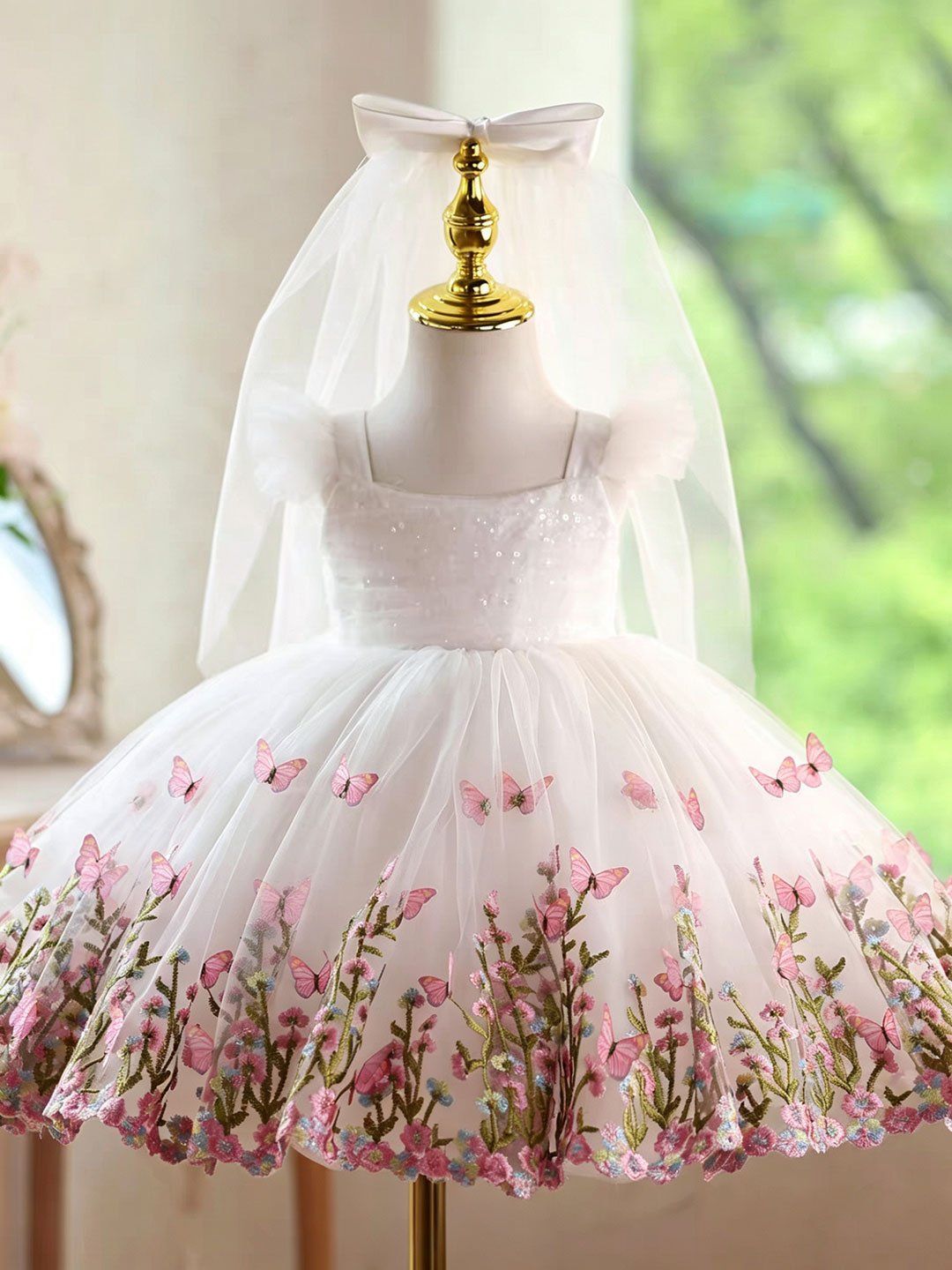 Jill Wish D277 White Butterfly - Toddler Girl Tulle Party Dress recension och pris