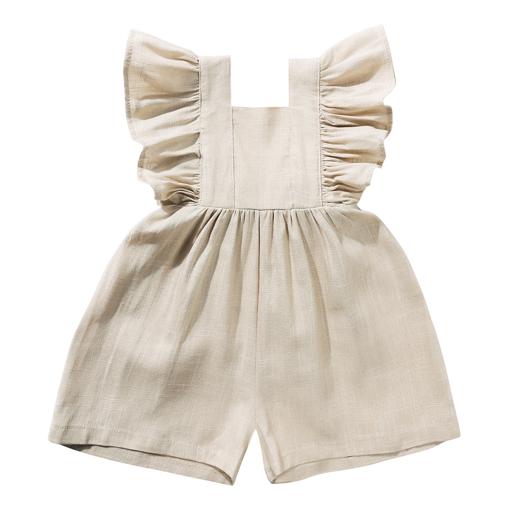 Summer Baby Clothes Unisex Gir - Baby Summer Linen Sleeveless Jumpsuit recension och pris