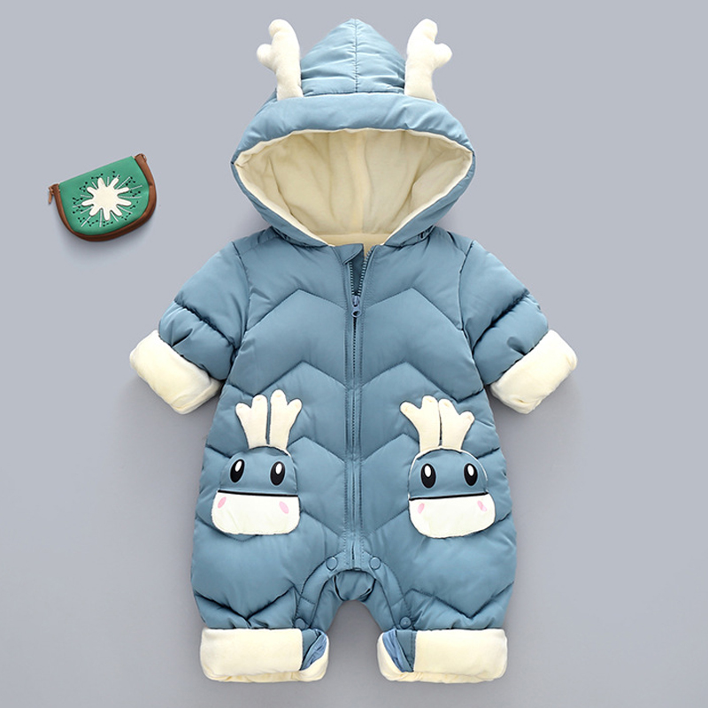 1-3Y Infant Thick Velvet Rompe - Cotton Baby Onesies Zipper recension och pris