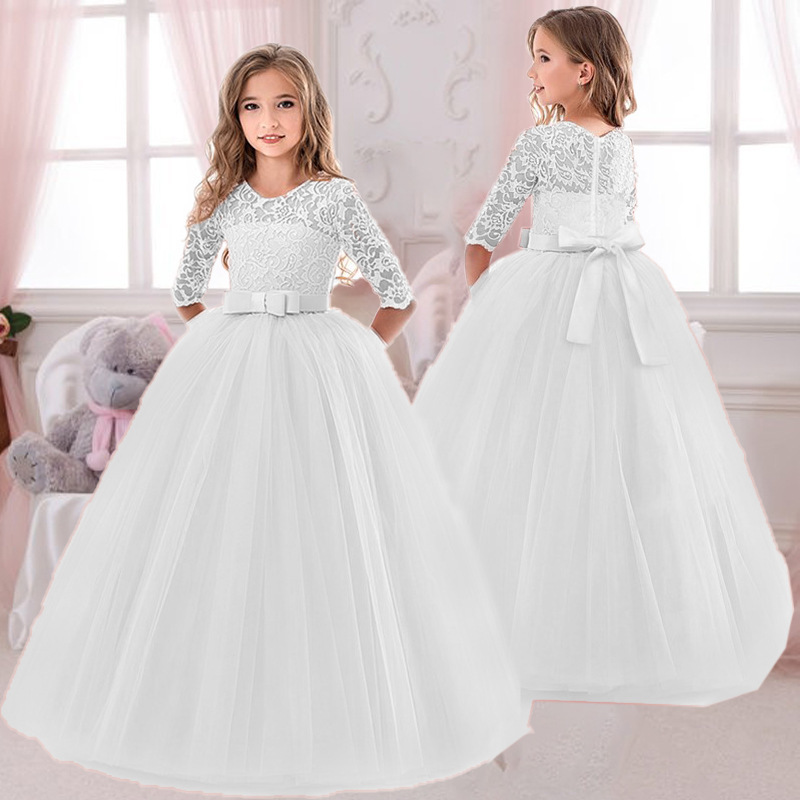 Girls Lace Embroidered Bow Pri - Toddler Girl Tulle Party Dress recension och pris