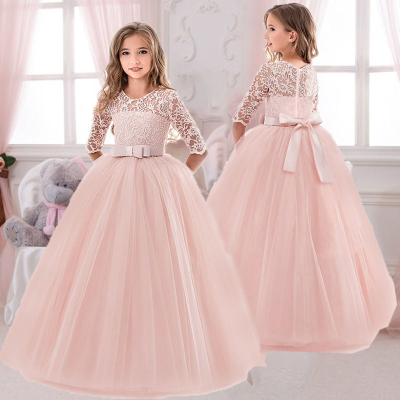 Girls Lace Embroidered Bow Pri - Toddler Girl Tulle Party Dress recension och pris
