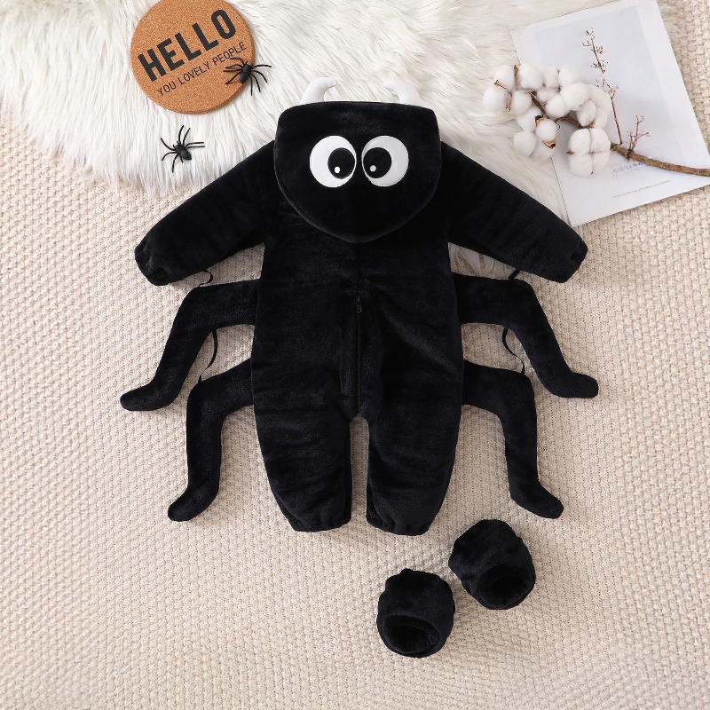Newborn Baby Black Spider Romp - Cotton Baby Onesies Zipper recension och pris