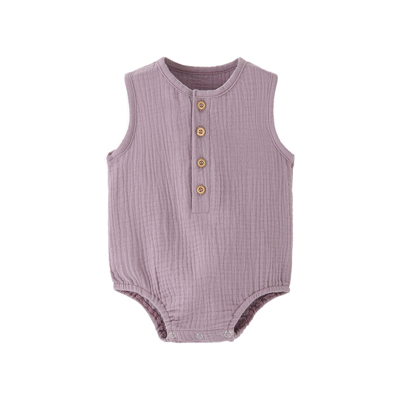 Summer Solid Newborn Baby 100% - Baby Summer Linen Sleeveless Jumpsuit recension och pris