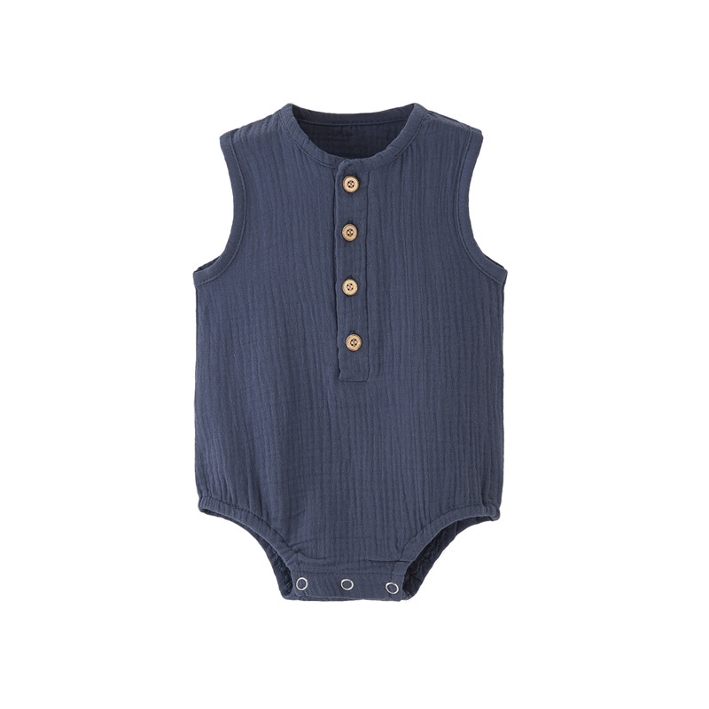 Summer Solid Newborn Baby 100% - Baby Summer Linen Sleeveless Jumpsuit recension och pris